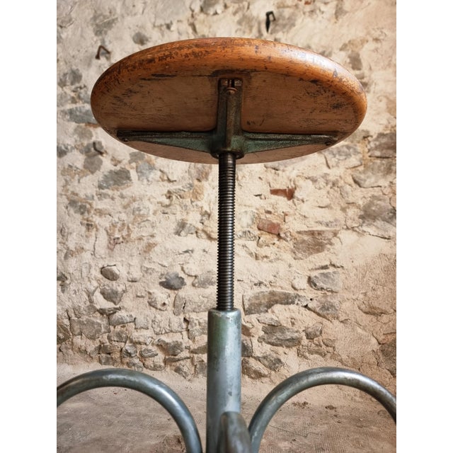 Vintage Industrial French Stool from Heliolith, 1950s For Sale - Image 14 of 18