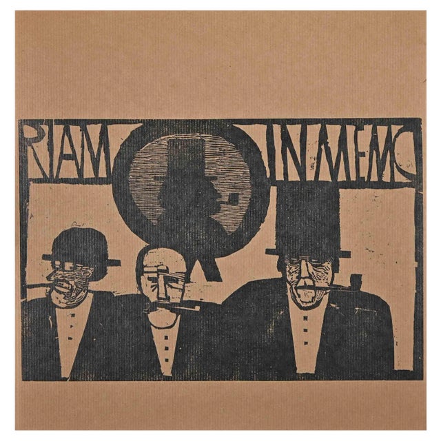 Charles Sterns, Figures, Woodcut Print, Early 20th Century For Sale