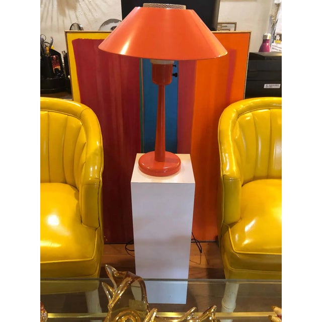 Mid-Century Modern 1960s Gerald Thurston Orange Table Lamp by Lightolier For Sale - Image 3 of 13