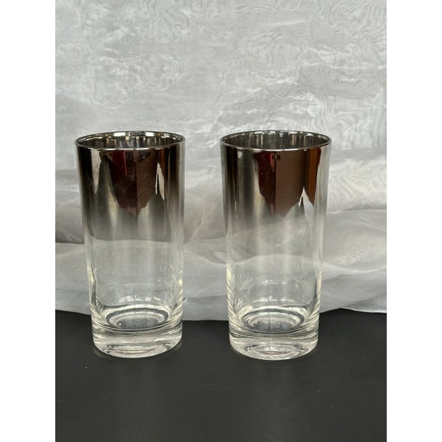 Mid-Century Modern Silver Fade Mid Century Highball Glasses For Sale - Image 3 of 11