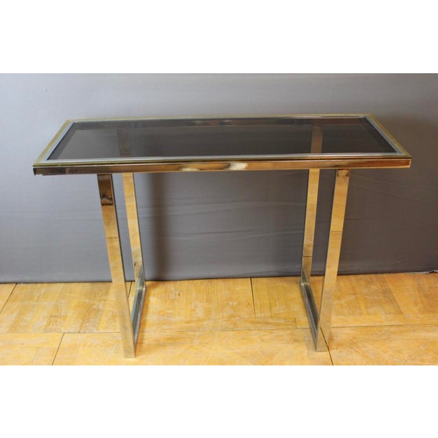 Chrome and Golden Console Table, 1970 For Sale - Image 13 of 14