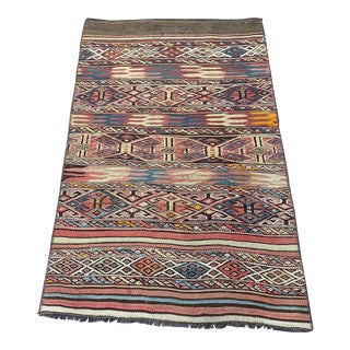 Handwoven Antique Oushak Kilim Rug For Sale