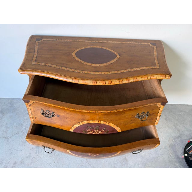 Vintage Hekman Italian Bombay Style Hand-Painted Commode For Sale - Image 4 of 12