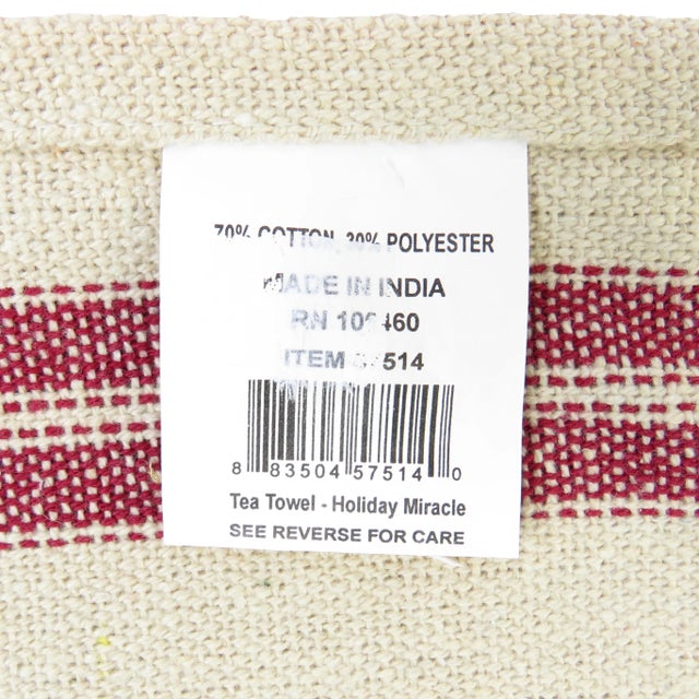 French Country French Torchon Style Humorous Holiday Tea Towels, Pair For Sale - Image 3 of 3