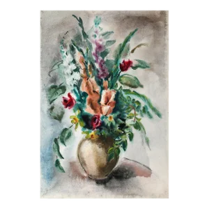 1960s "Flowers P6.30" Watercolor Painting by Eve Nethercott