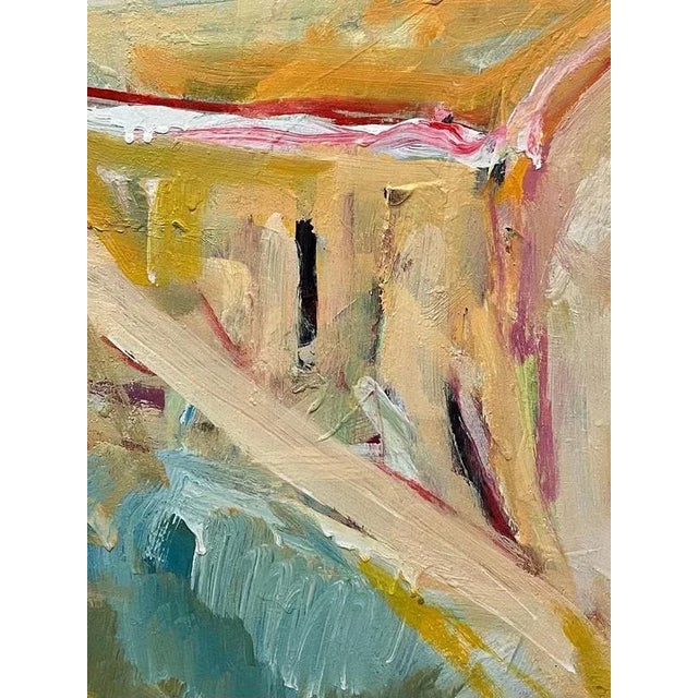 Jean Krille, Landscape 145, Oil on Masonite, 1980s For Sale - Image 4 of 13