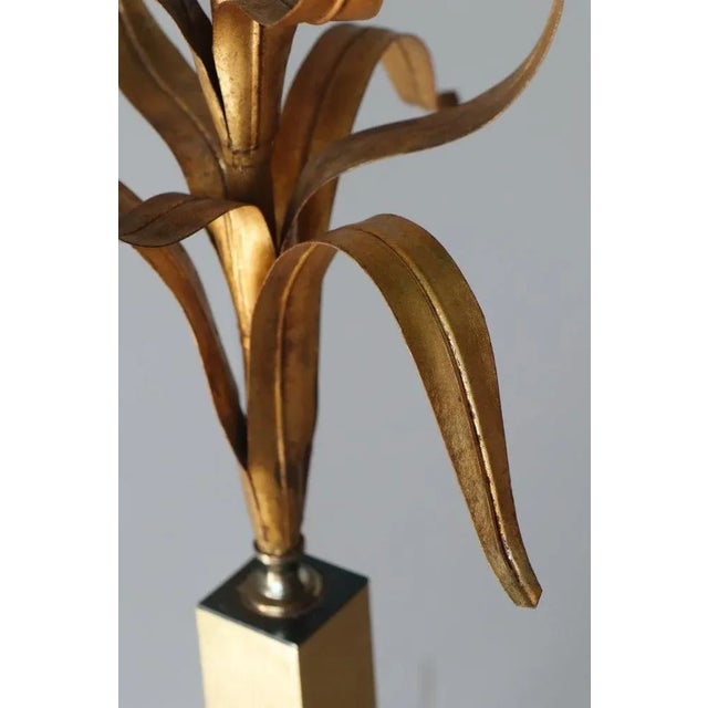 Mid-Century Modern Vintage Gold Metal Floor Lamp, 1970s For Sale - Image 3 of 10