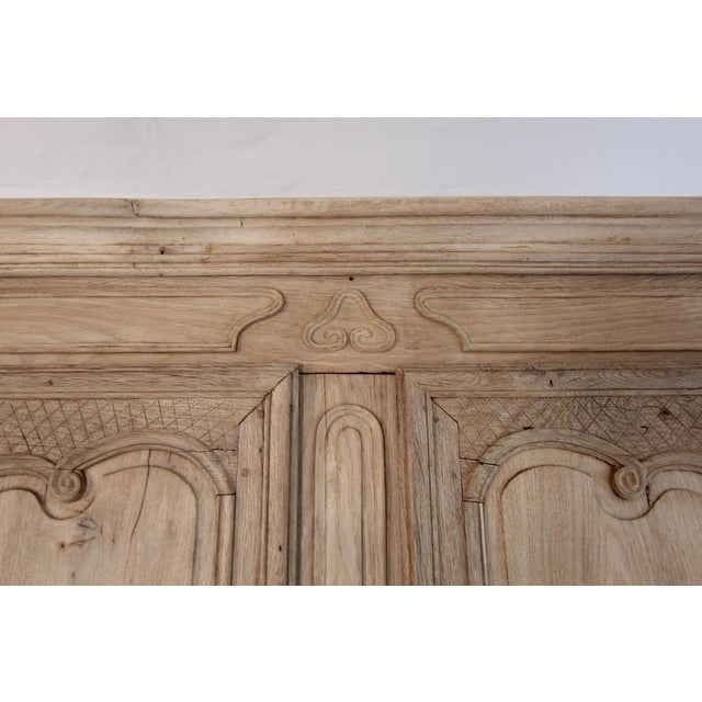 19th Century French Provincial Bleached Oak Wardrobe For Sale - Image 12 of 18