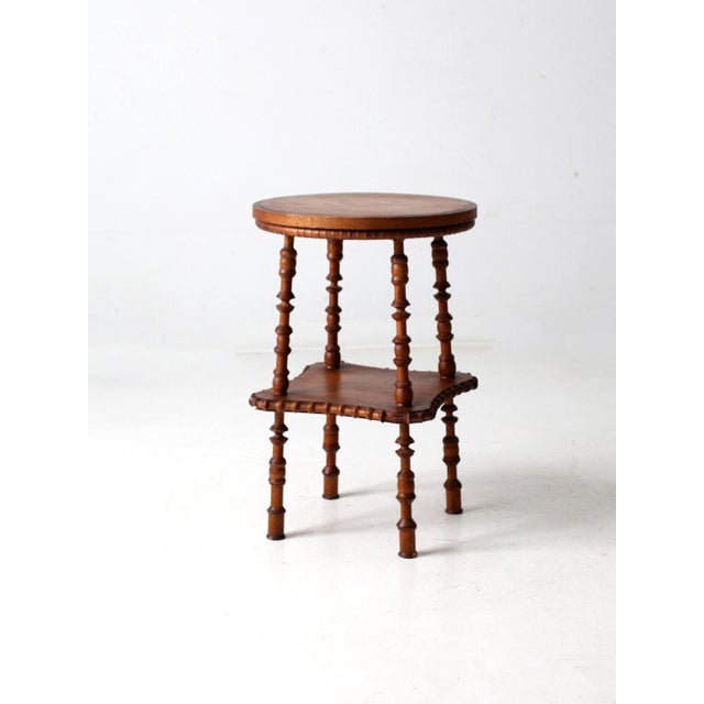 Antique Folk Art Spool Table For Sale - Image 6 of 10