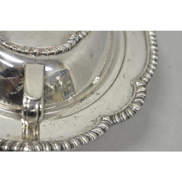 Mid 20th Century Vintage Sheffield Victorian Silver Plated Covered Vegetable Serving Dish For Sale - Image 5 of 12