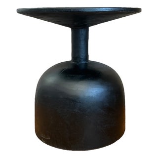 Vintage Modernist Black Wood Accent Table For Sale