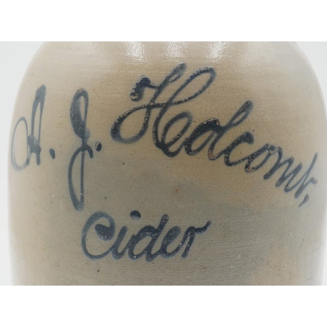 Vintage a.j. Hedcomb Cider Blue Stoneware Jug For Sale In Philadelphia - Image 6 of 10