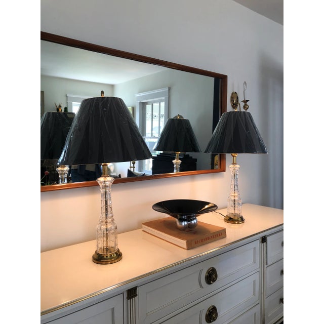 French Vintage Cut Crystal Lamps French Modern - a Pair For Sale - Image 3 of 6