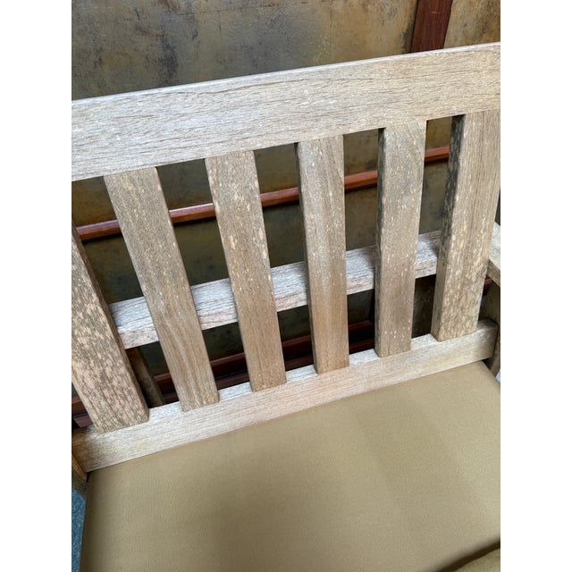 Williams-Sonoma Home Outdoor Teak Wood Arm Chairs, Pair For Sale - Image 11 of 12