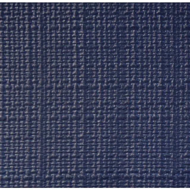 Not Yet Made - Made To Order Matthew Izzo Home Edelman Textured Navy Blue Linen Two Drawer Side Table With Antique Brass Hardware For Sale - Image 5 of 6