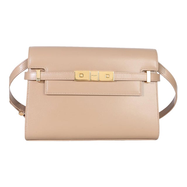 Beige Calfskin Small Manhattan Shoulder Bag For Sale
