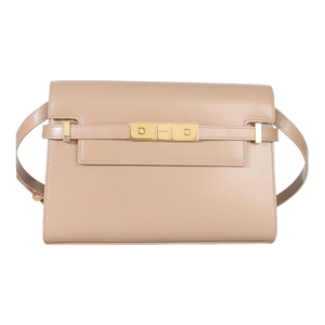 Beige Calfskin Small Manhattan Shoulder Bag