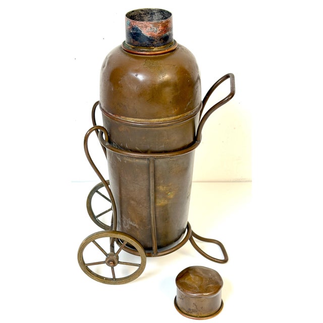 Italian Interwar Industrial Copper Cocktail Shaker with Wheeled Caddy, 1925-35 For Sale - Image 13 of 18