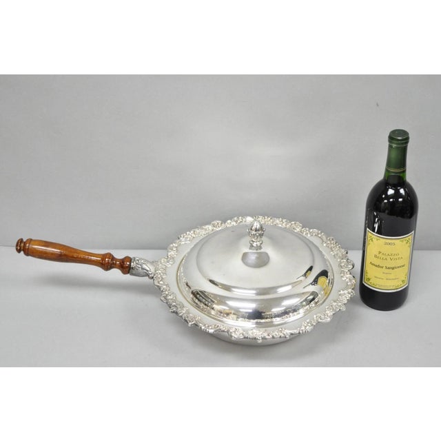 Victorian Vintage English Victorian Silver Plated Covered Chafing Dish Serving Platter For Sale - Image 3 of 15