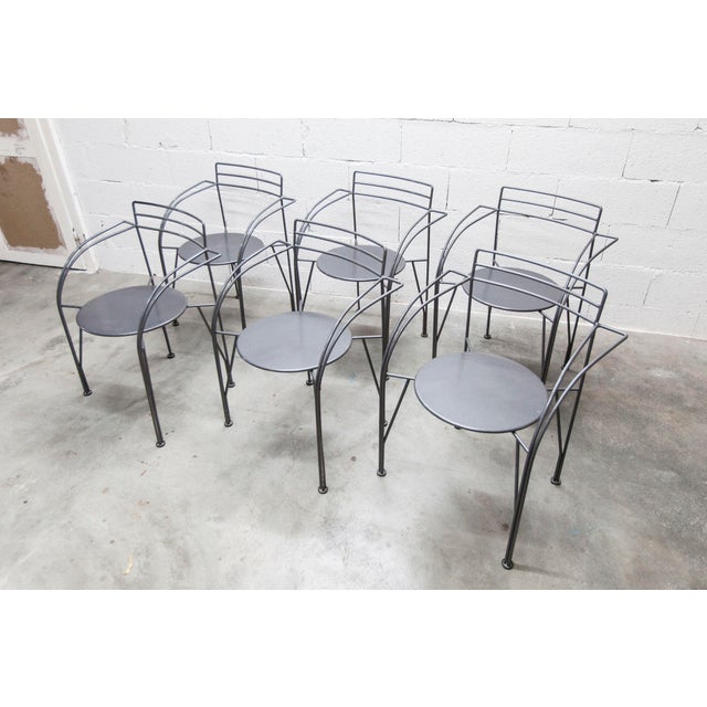 Silver Moon Armchairs by Pascal Mourgue, 1985, Set of 6 For Sale - Image 17 of 18
