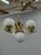 Art Deco Czech Brass Chandelier with Milk Glass Globes, 1930s For Sale - Image 12 of 13