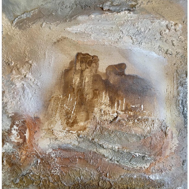 Series Poetic Statement: Portal of Peace. 12" x 12" Eco-Friendly Textured Oil, Acrylic, Metallic Silvers & Brass, and...