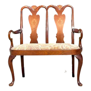 Vintage Regency Chippendale Inlay Settee