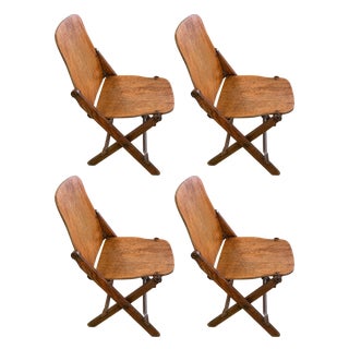 Vintage US Army Folding Chairs, 1960s, Set of 4 For Sale