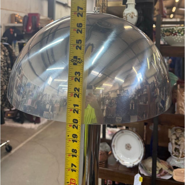 Metal Vintage Mid-Century Modern Robert Sonneman for Laurel Chrome & Aluminum Mushroom Lamp For Sale - Image 7 of 9