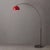 Mid-Century Modern Nova of California 1960s Half Dome Morelli Floor Lamp - Mid Century Modern, Crimson Red Shade, Black Nickel Finish For Sale - Image 3 of 7