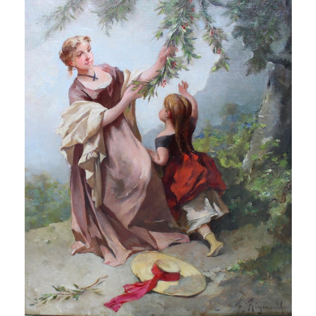 Oil painting on canvas with golden frame Second half of the 19th century Signed lower right Frame measurements: width 64...