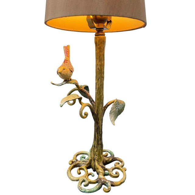 2000 - 2009 2007 Jay Strongwater Swarovski Crystal Enamel Bird Lamp, Signed For Sale - Image 5 of 14