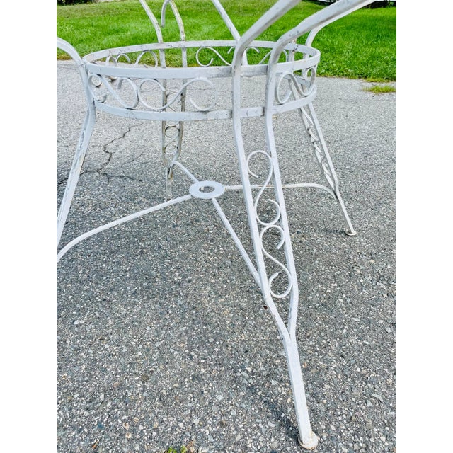 Mid-Century Modern Vintage Mid Century Modern Iron Mesh Patio Table For Sale - Image 3 of 12