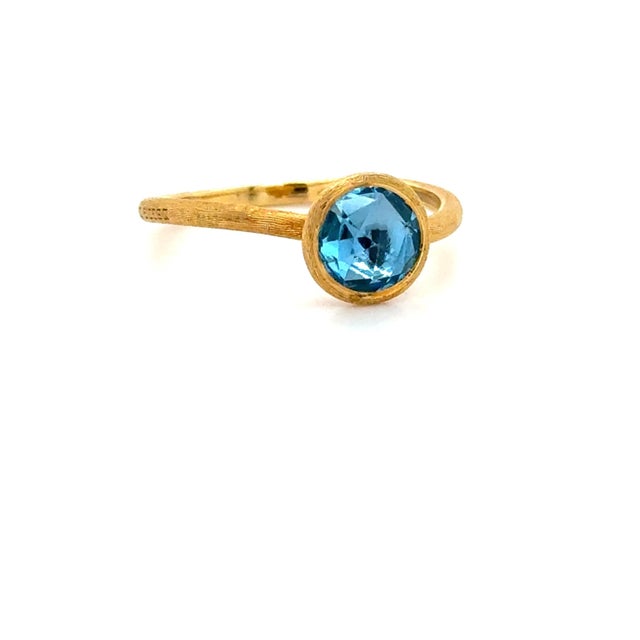 Marco Bicego, 18k Yellow Gold and Blue Topaz Jaipur Ring For Sale In Chicago - Image 6 of 8