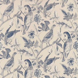 Schumacher Katmandu Wallpaper in Navy For Sale