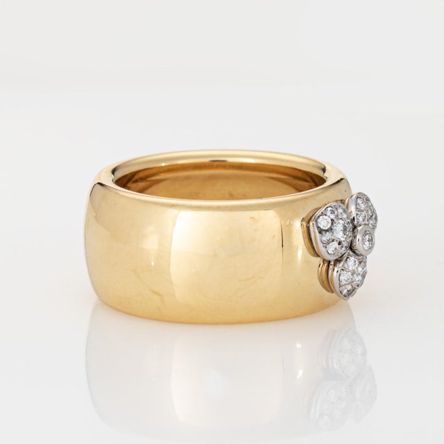 Contemporary C2000 Vintage Tiffany & Co Ring France 5.5 Diamond Flower Band 18k Ring Platinum For Sale - Image 3 of 7