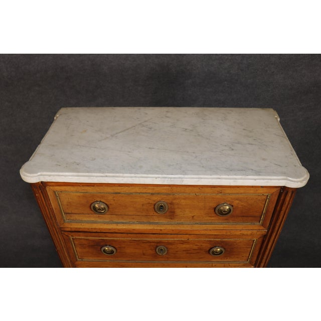 Late 19th Century 19th C French Louis XVI Bronze Mounted Marble Top High Chest Semanier For Sale - Image 5 of 10