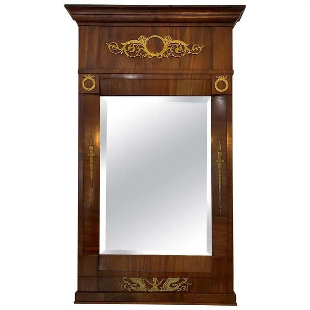 1810 Trumeau Mirror Swan Motif For Sale - Image 4 of 12