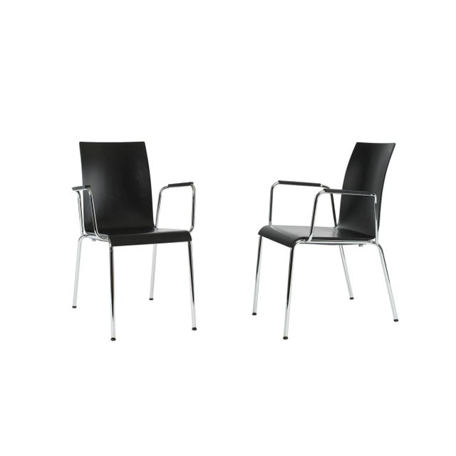 Wood Dietiker Poro L Minimalist Dining Chairs - a Pair For Sale - Image 7 of 7