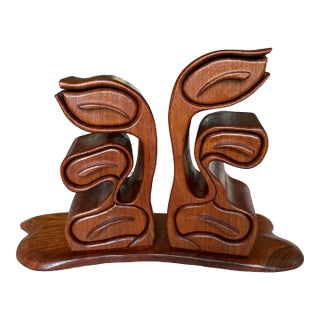 Sculptural Studio Walnut Jewelry Chest by Doug Wolfgang, York, Pa For Sale