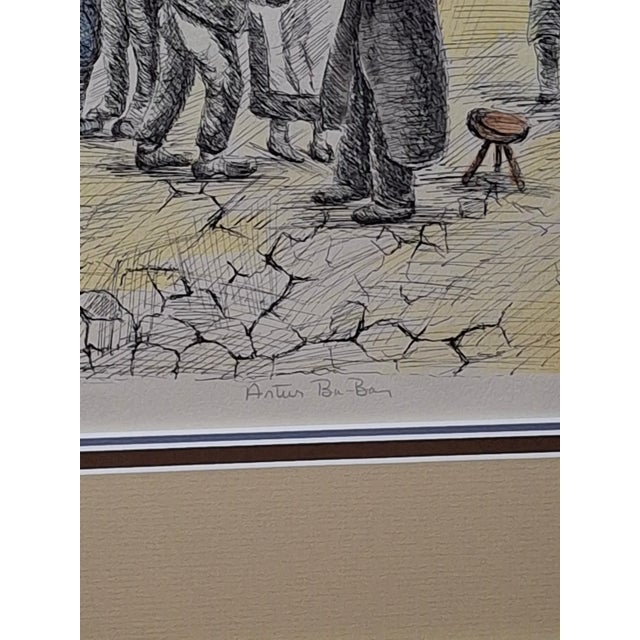 1960s Limited Edition Lithograph "Safed Street Scene With Fiddler" Artur Bar-on Ba-Bar For Sale In Boston - Image 6 of 16