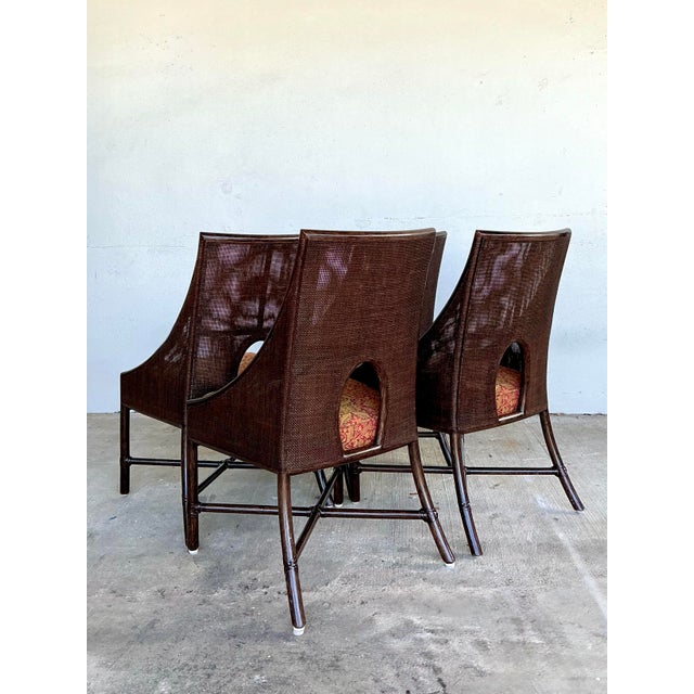 Vintage Barbara Barry for McGuire Tobacco Cane Dining Chairs - Set Of. 4 For Sale - Image 10 of 12
