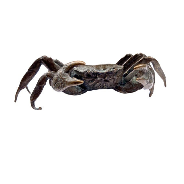 Metal Japanese Okimono Style Bronze Crab For Sale - Image 7 of 10