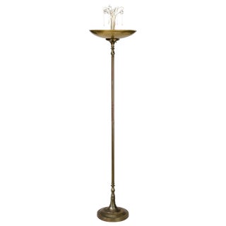 Art Deco Floor Lamp With Crystal and Bead Embellishments For Sale
