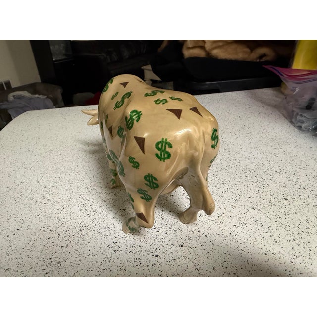 Art Deco "Very Rare" Cowparade "Mad Money Cow" Large 2002 For Sale - Image 3 of 7