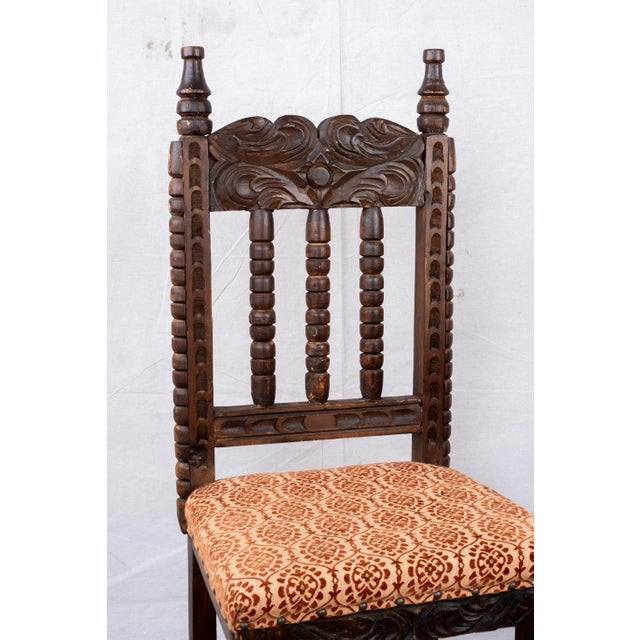 Wood Pair of Antique Spanish Side Chairs For Sale - Image 7 of 9