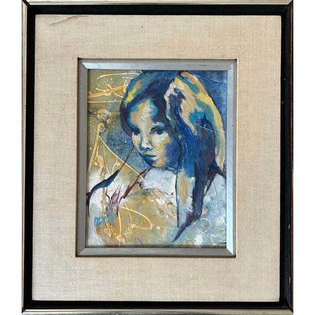 Vintage Mid Century oil painting on canvas by listed New York City artist Marge Mills ( American 1932-1996) Features a...