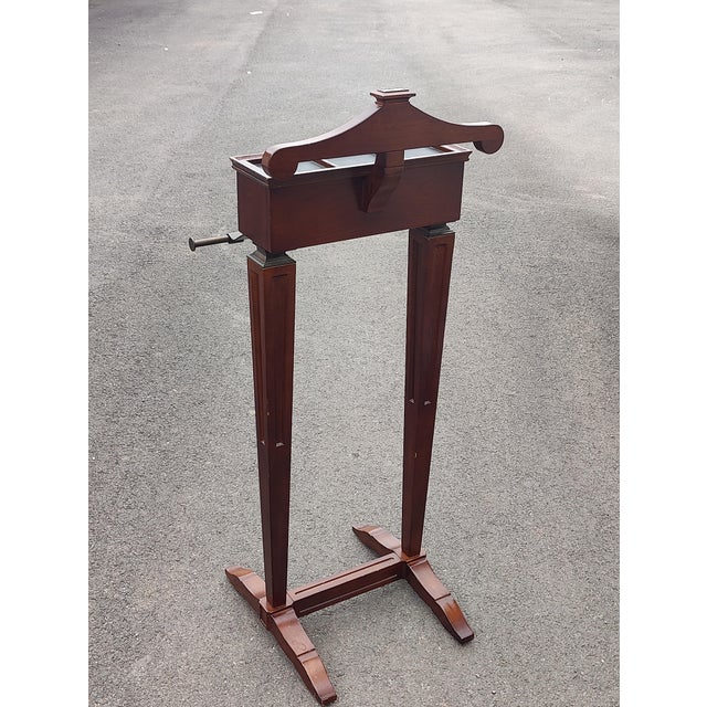 Brown Vintage Cherry Wood Valet Butler For Sale - Image 8 of 8