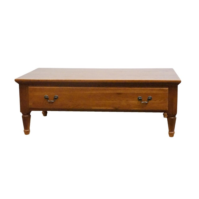French Country Keller Furniture Solid Oak Country French 50" Double Sided Accent Coffee Table For Sale - Image 3 of 13