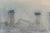 Chris Cacciotti "Chimneys at Dusk" Abstract Landscape 1991 For Sale - Image 4 of 6